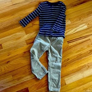 Lacoste top and khaki bundle